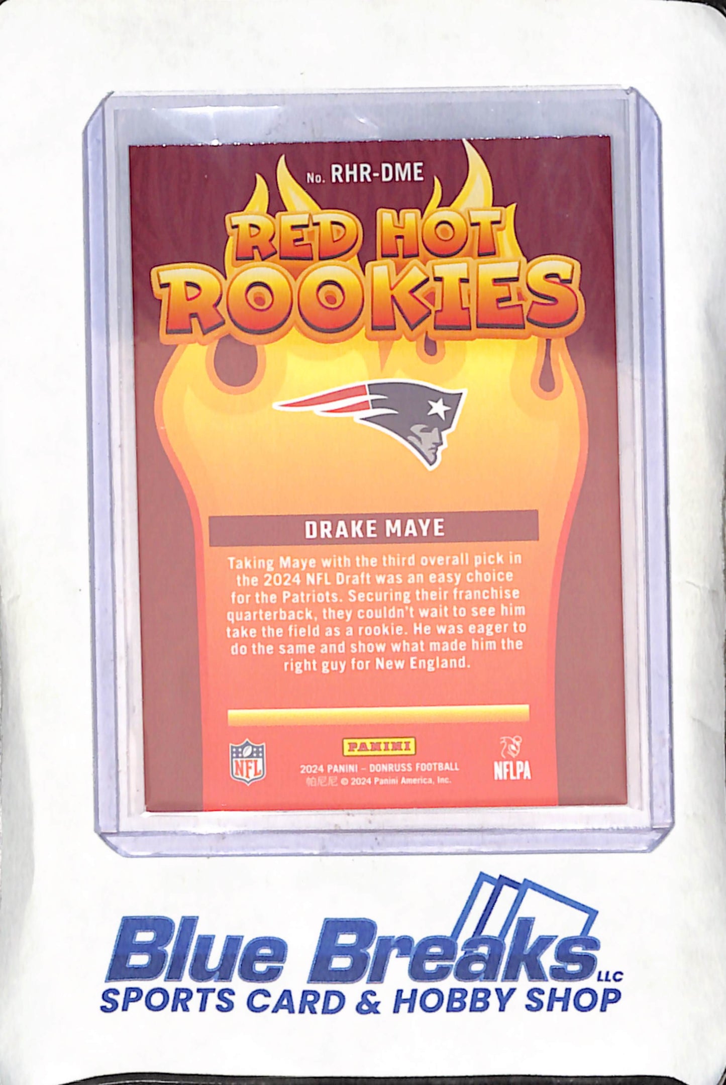 2024 Panini Donruss - Drake Maye - Red Hot Rookies - Drake Maye - New England Patriots - Football - #RHR-DME
