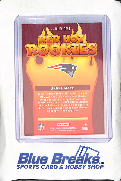 2024 Panini Donruss - Drake Maye - Red Hot Rookies - Drake Maye - New England Patriots - Football - #RHR-DME