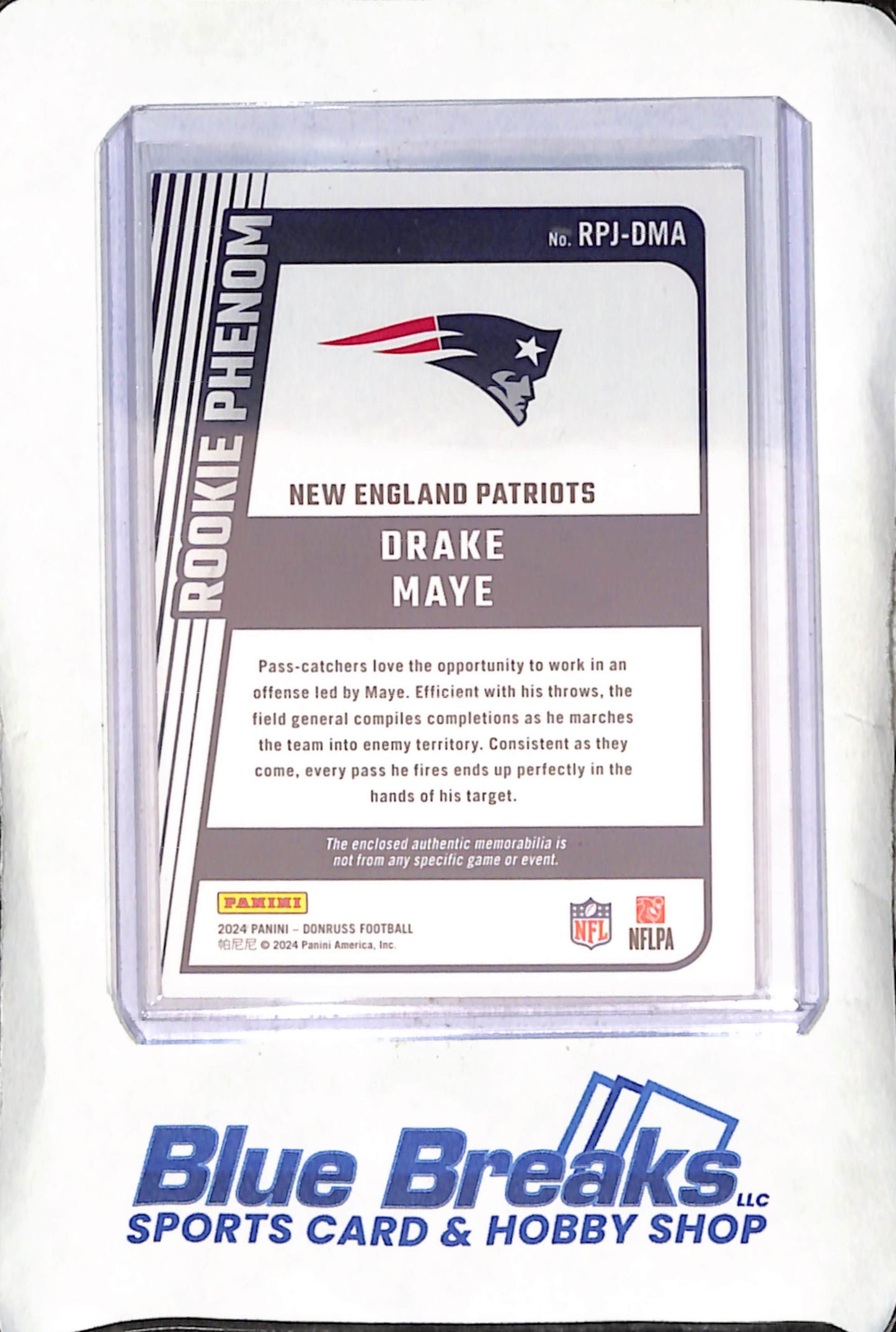 2024 Panini Donruss - Drake Maye - Rookie Phenom - Relic - New England Patriots - Football - #RPJ-DMA