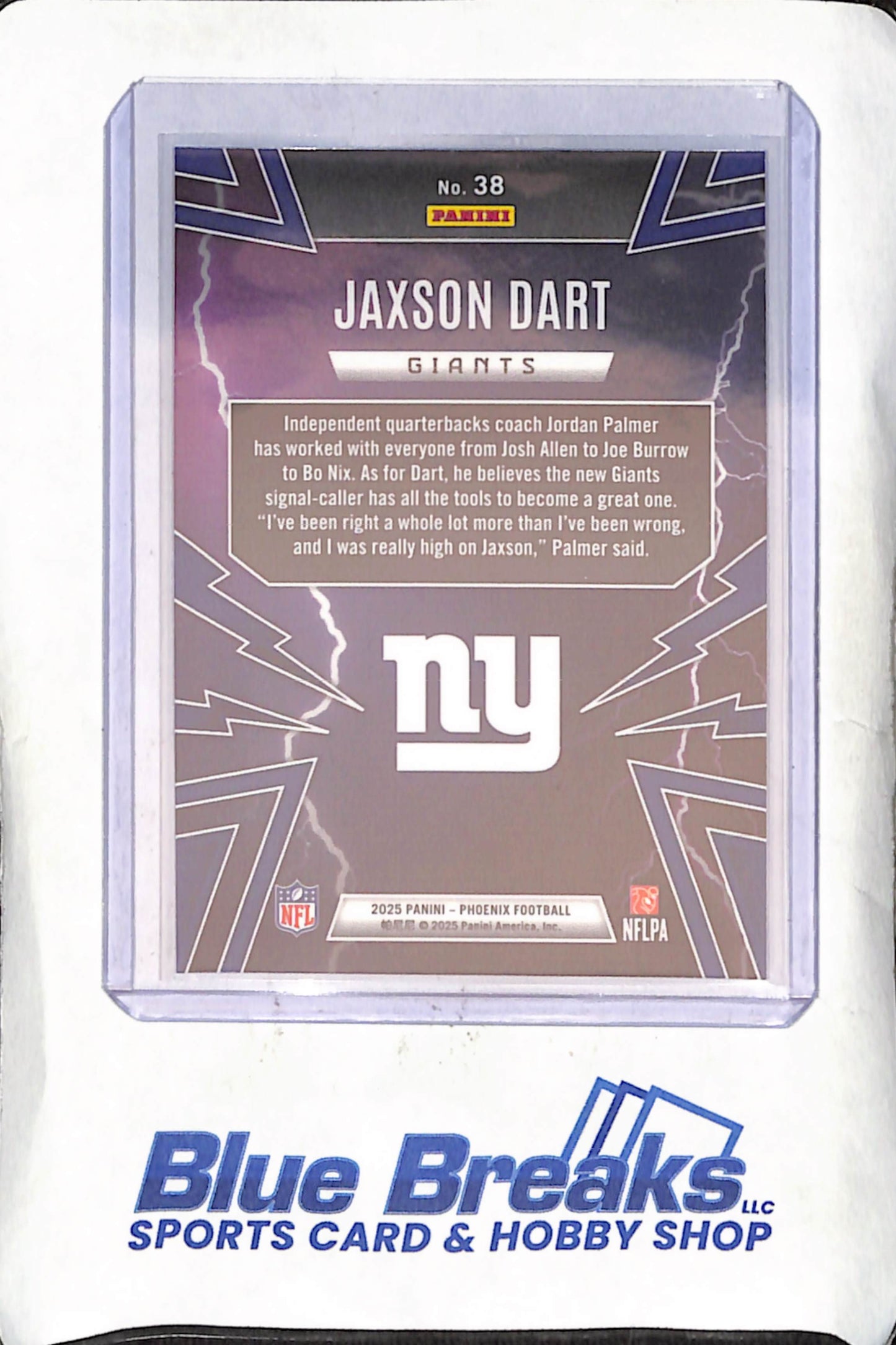2025 Panini Phoenix - Jaxson Dart - Thunderbirds - RC - New York Giants - Football - #38