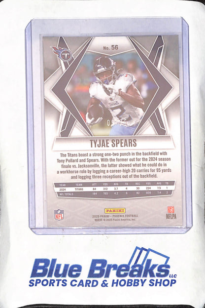 2025 Panini Phoenix - Tyjae Spears - Pink Seismic - 9/75 - Tennessee Titans - Football - #56