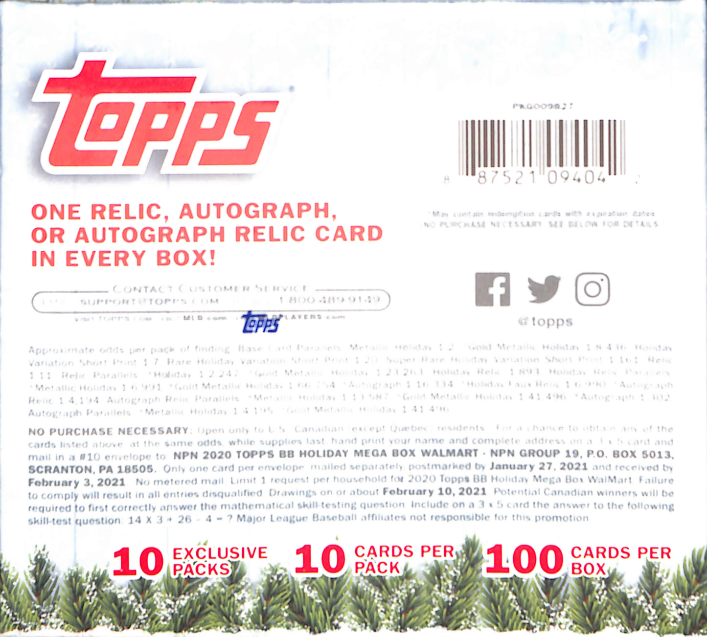 2020 Topps Holiday Baseball Mega Box - Sealed Wax