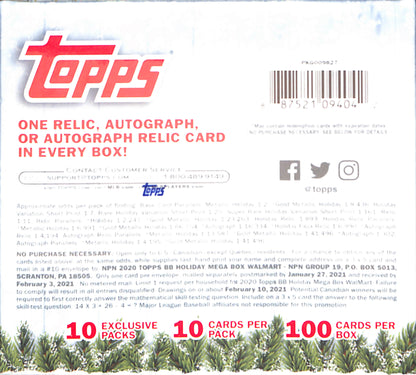 2020 Topps Holiday Baseball Mega Box - Sealed Wax