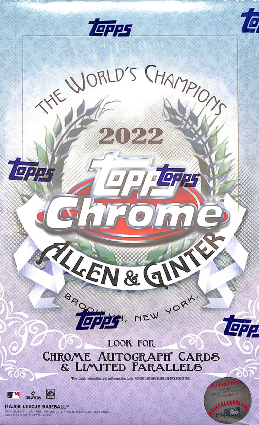 2022 Topps Allen & Ginter Chrome Baseball Hobby Box - Sealed Wax
