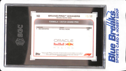2022 Topps Chrome Sapphire F1 - Max Verstappen - Aqua Refractor - 45/99 - SGC 10 - Red Bull Racing - Formula 1 - #163