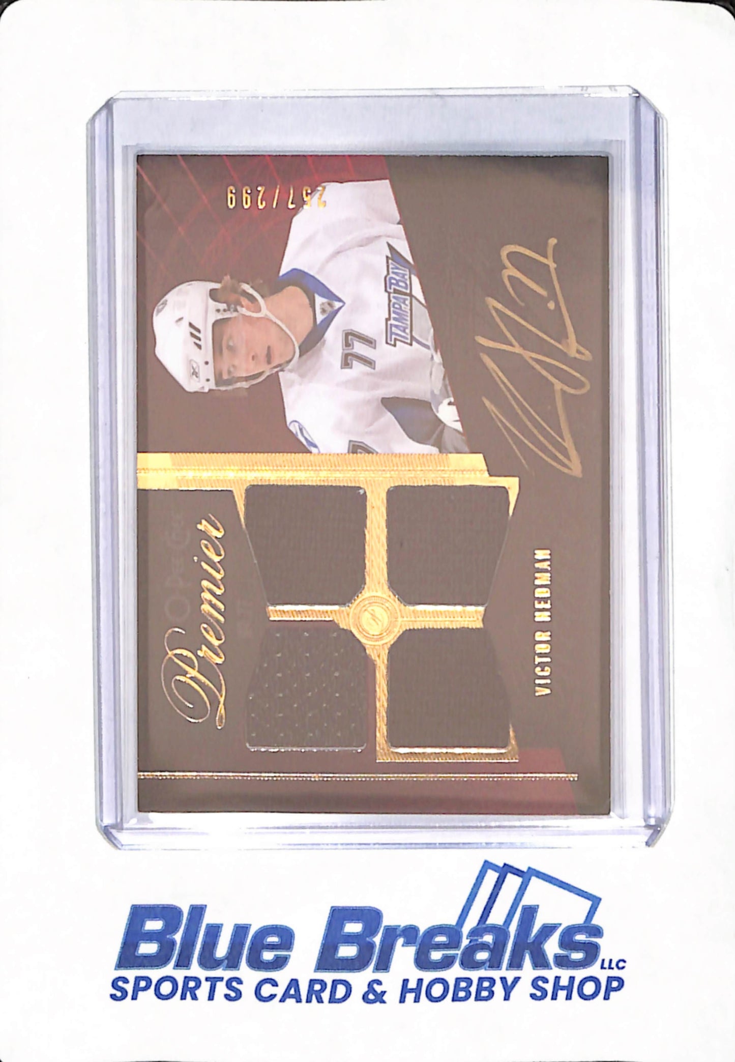 2009-10 Upper Deck - O Pee Chee - Premier Hockey - Victor Hedman - Ice Hockey - Tampa Bay Lightning - # 64 - Relic - Autographed - 257/299