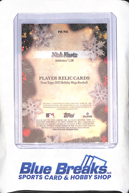 2025 Topps Holiday - Nick Kurtz - RC - Relic - Oakland Athletics - Baseball - #PR-NK
