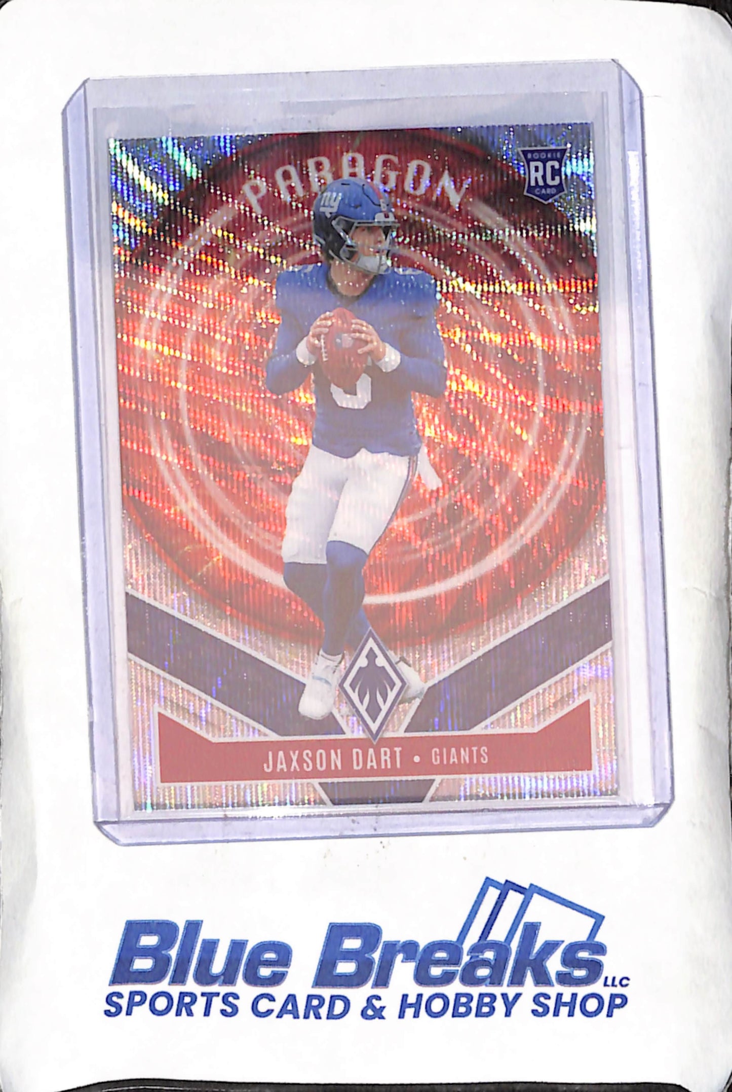 2025 Panini Phoenix - Jaxson Dart - Silver Wave Paragon - RC - 216/299 - New York Giants - Football - #4