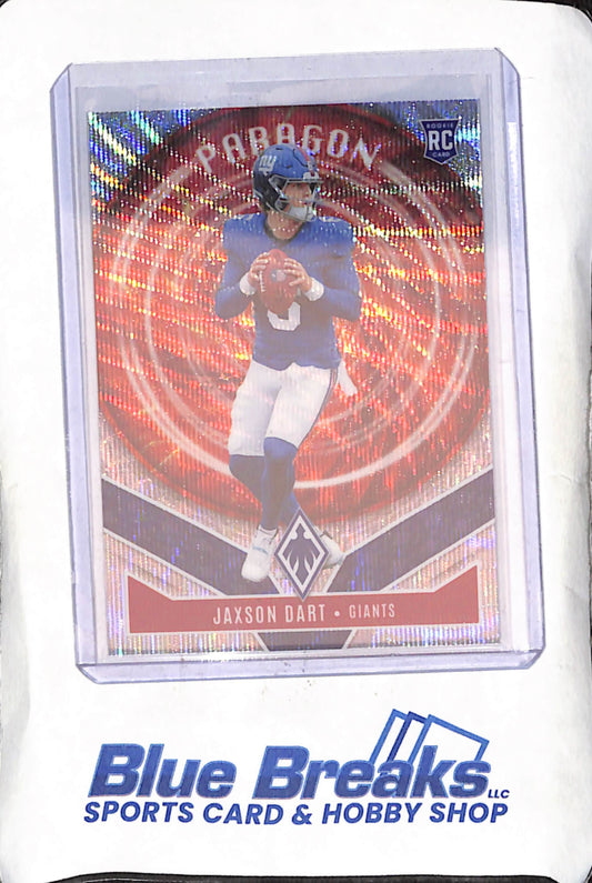 2025 Panini Phoenix - Jaxson Dart - Silver Wave Paragon - RC - 216/299 - New York Giants - Football - #4