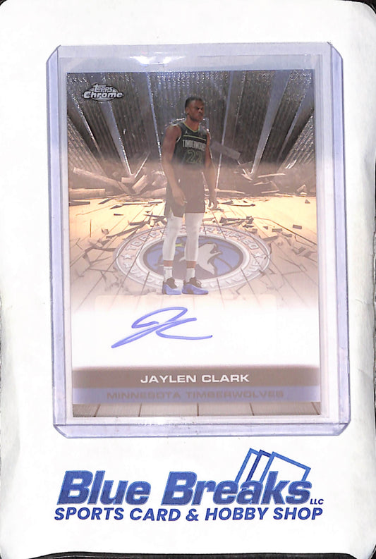 2025 Topps Chrome - Jaylen Clark - Autograph - Minnesota Timberwolves - Basketball - #TAU-JC