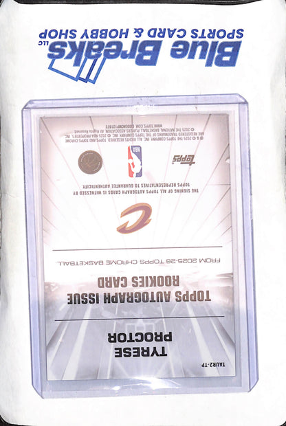 2025 Topps Chrome - Tyrese Proctor - Autograph - RC - Cleveland Cavaliers - Basketball - #TAUR2-TP