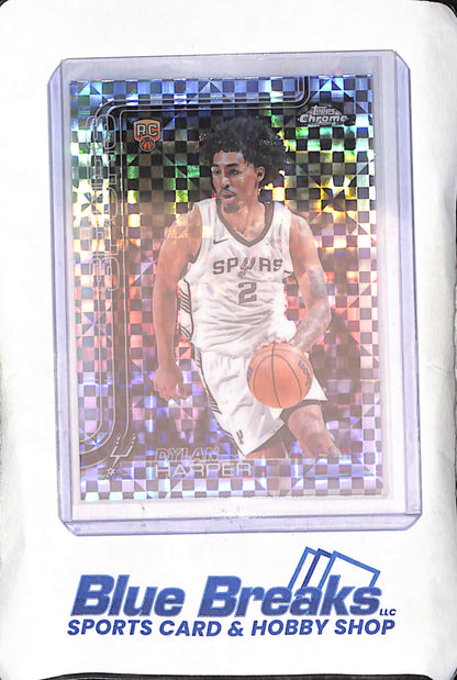 2025 Topps Chrome - Dylan Harper - RC - X-Fractor - San Antonio Spurs - Basketball - #252