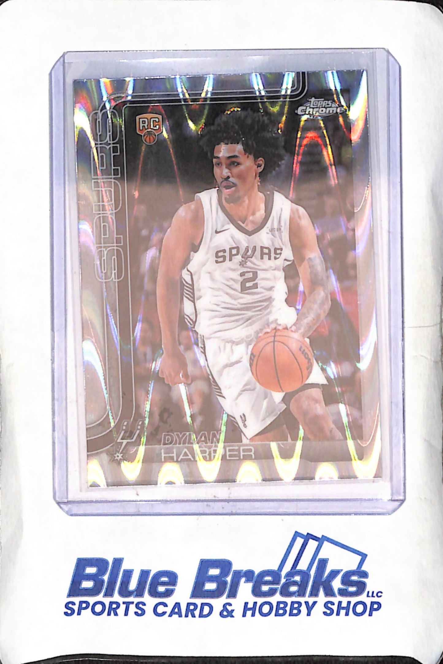 2025 Topps Chrome - Dylan Harper - Raywave - RC - San Antonio Spurs - Basketball - #252