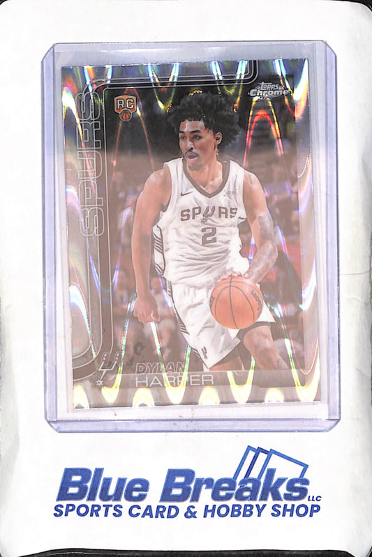2025 Topps Chrome - Dylan Harper - Raywave - RC - San Antonio Spurs - Basketball - #252