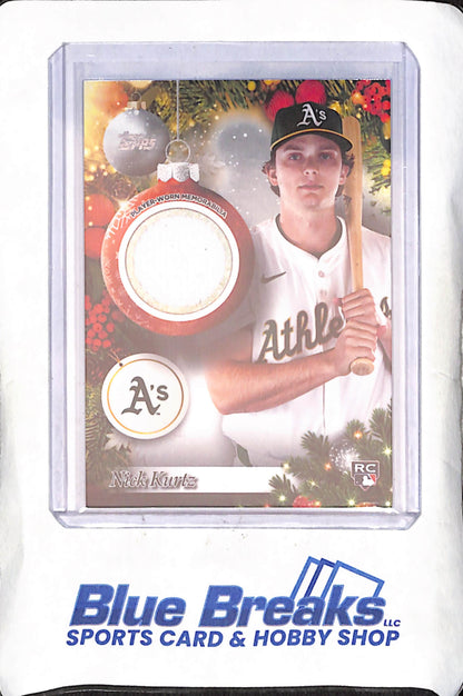 2025 Topps Holiday - Nick Kurtz - RC - Relic - Oakland Athletics - Baseball - #PR-NK