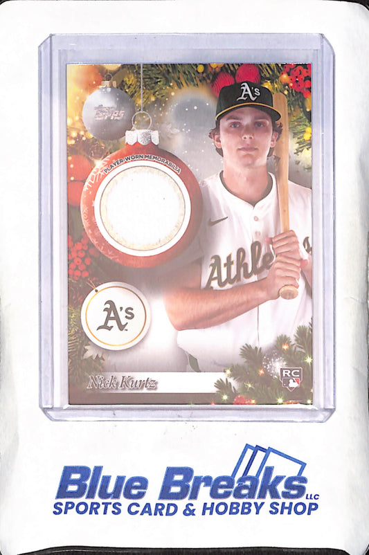 2025 Topps Holiday - Nick Kurtz - RC - Relic - Oakland Athletics - Baseball - #PR-NK