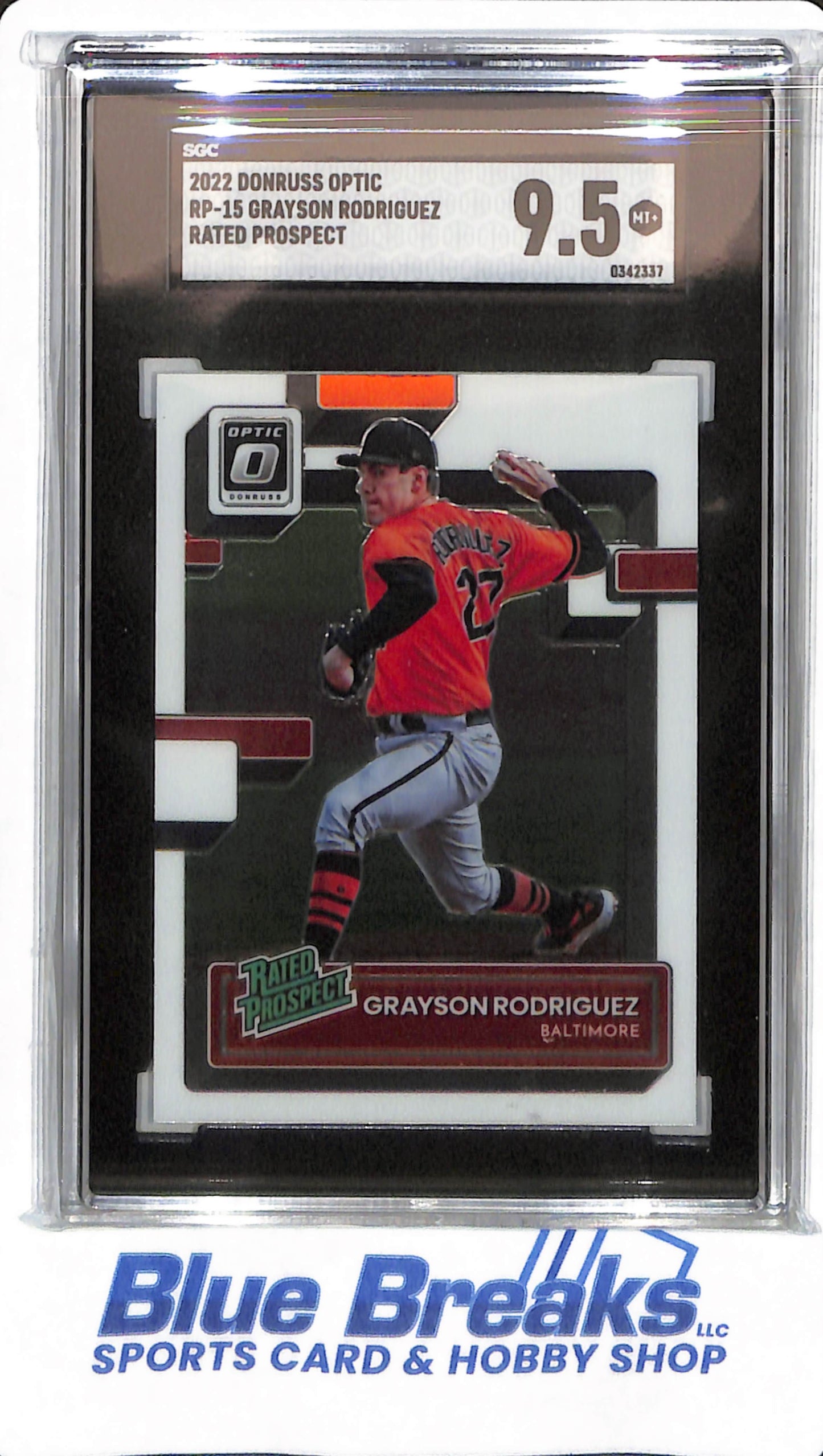 2022 Donruss Optic - Grayson Rodriguez - #RP-15 - SGC 9.5 - Baltimore Orioles - Baseball - Rated Prospect