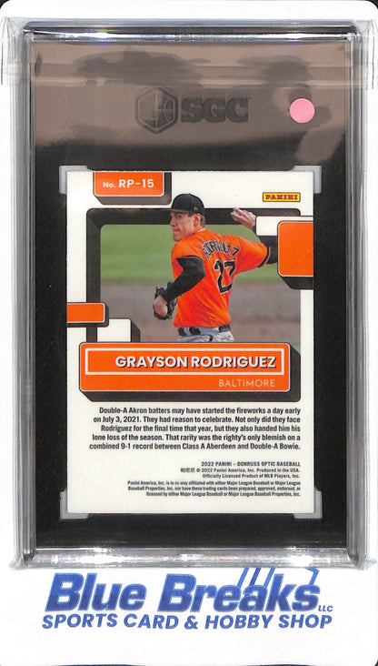 2022 Donruss Optic - Grayson Rodriguez - #RP-15 - SGC 9.5 - Baltimore Orioles - Baseball - Rated Prospect