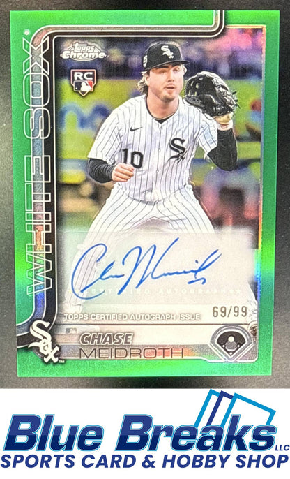 2025 Topps Chrome Update Chase Meidroth #AC-CME Auto Green Refractor 69/99 RC Chicago White Sox