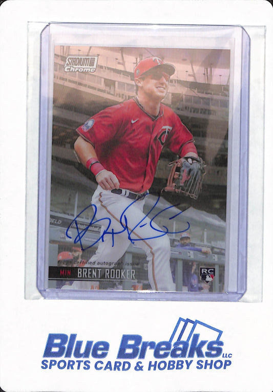 2021 Topps Stadium Club Chrome - Brent Rooker - # SCCAV-BR - Minnesota Twins - Baseball - Autographed - Refractor