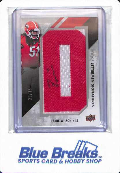 2015 Upper Deck Football - Ramie Wilson - #RL-RW - Georgia Bulldogs - Football - Autographed Letter D - 25/75