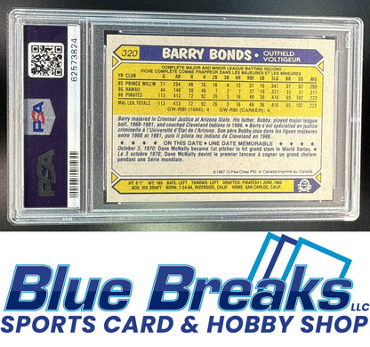 1987 O-Pee-Chee Barry Bonds #320 RC PSA 7 Pittsburgh Pirates