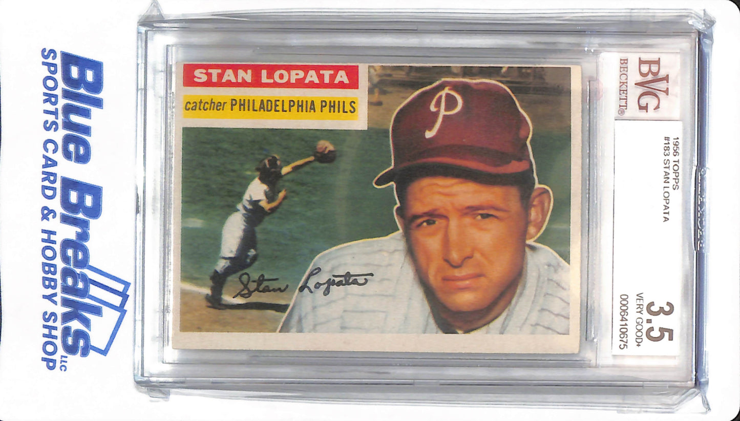 1956 Topps - Stan Lopata - #183 - Beckett 3.5 - Philadelphia Phillies - Baseball