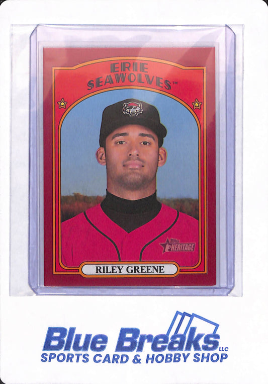 2021 Topps Heritage - Riley Greene - # 28 - Detroit Tigers - Baseball - 1/1 - Red - One of One