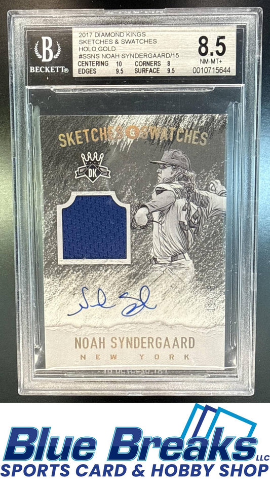 2017 Panini Diamond Kings Noah Syndergaard #SS-NS Sketches and Swatches Holo Gold relic auto 11/15 BGS 8.5 10 New York Mets
