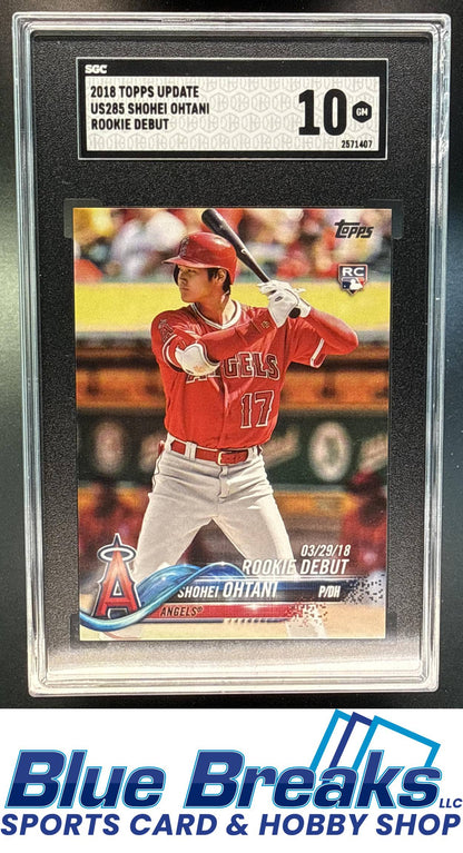 2018 Topps Update Shohei Ohtani [RC] #US285 RC SGC 10 Los Angeles Angels