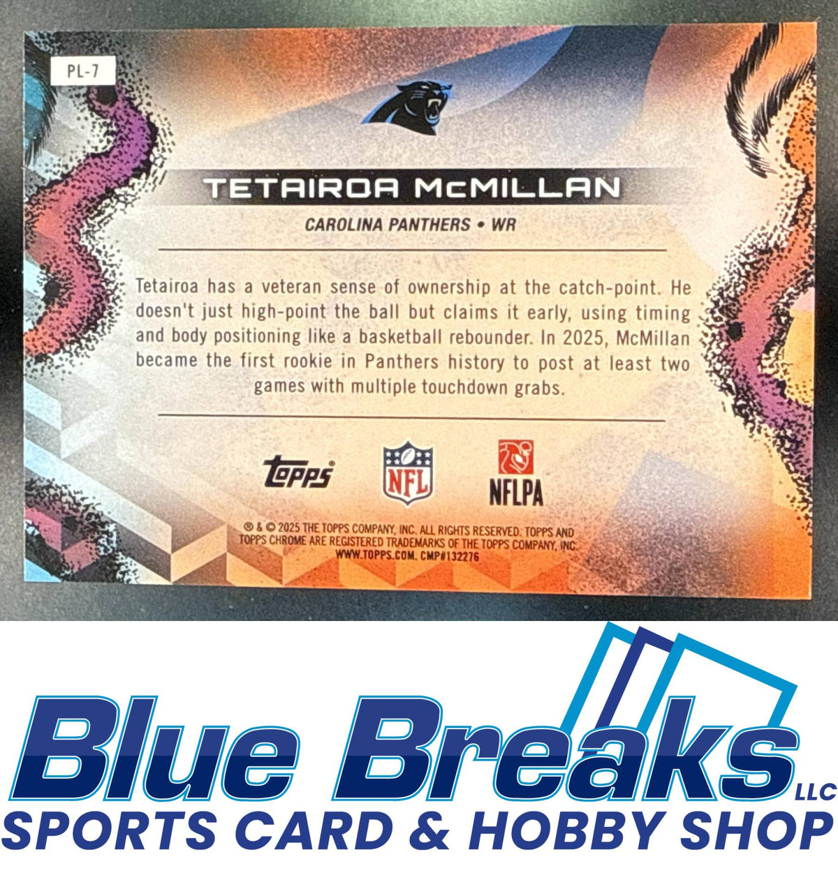 2025 Topps Cosmic Chrome Tetairoa McMillan #PL-7 Planetarium SP RC Carolina Panthers