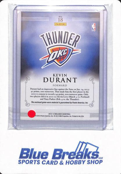 2012-13 Panini Brilliance - Kevin Durant - # 18 - Oklahoma City Thunder - Basketball - Relic