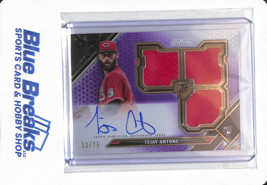 2021 Topps Triple Threads - Tejay Antone - # RFPAR-TA - Cincinnati Reds - Baseball - Autographed - 03/75 - Purple