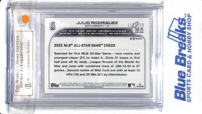 2022 Topps Update - Julio Rodriguez - # ASG26 - Seattle Mariners - Beckett 8.5 - Baseball - Black Border - 117/299