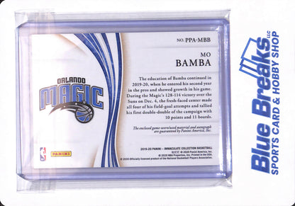 2019-20 Panini Immaculate - Mo Bamba - # PPA-MBB - Basketball - Orlando Magic - Relic - Autographed - 3/5