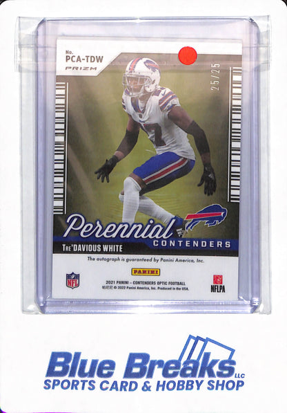 2021 Panini Contenders - Tre'Davious White - # PCA-TDW - Buffalo Bills - Football - Perennial Contenders - Autographed - Optic - 25/25