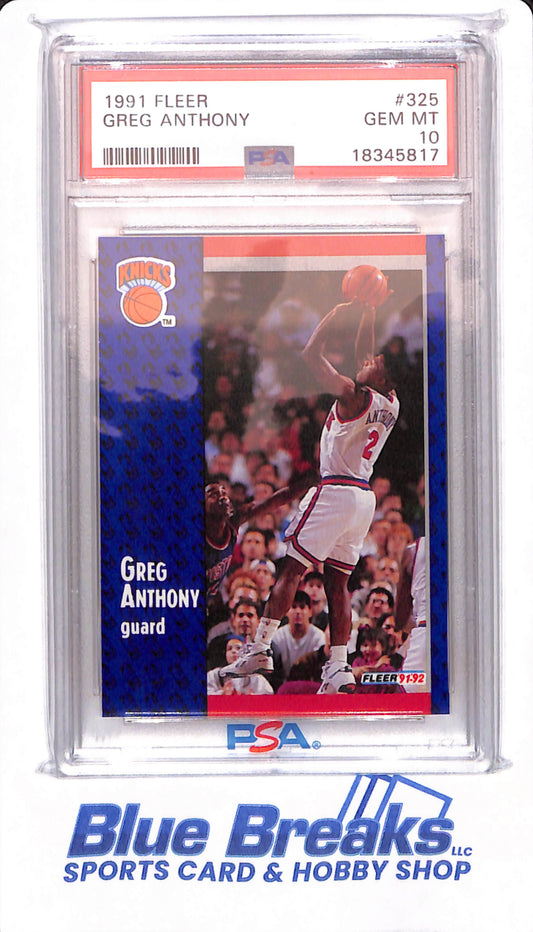 1991 Fleer - Greg Anthony - #325 - Basketball - New York Knicks