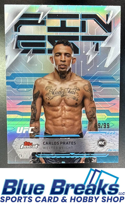 2025 Topps UFC Finest Blue Refractor Carlos Prates 69/99 Rookie #226 Rare RC