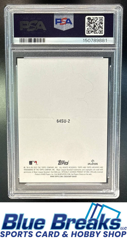 2025 Topps Archives Roki Sasaki #64SU-2 1964 Topp Stand Ups Gold Foilboard 03/50 RC PSA 9 Los Angeles Dodgers