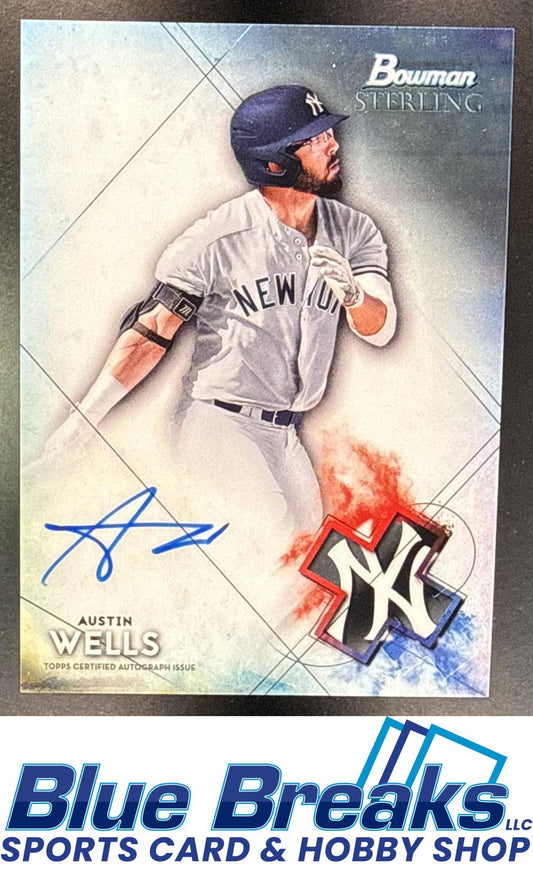 2021 Bowman Sterling Prospect Auto Austin Wells [RC] #BSPA-AW New York Yankees