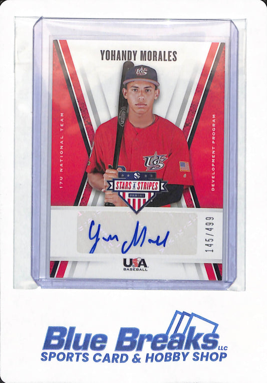 2019 Panini USA Baseball - Yohandy Morales - # 17U-YM - Washington Nationals - Baseball - Autographed - 145/499