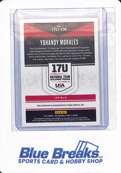 2019 Panini USA Baseball - Yohandy Morales - # 17U-YM - Washington Nationals - Baseball - Autographed - 145/499