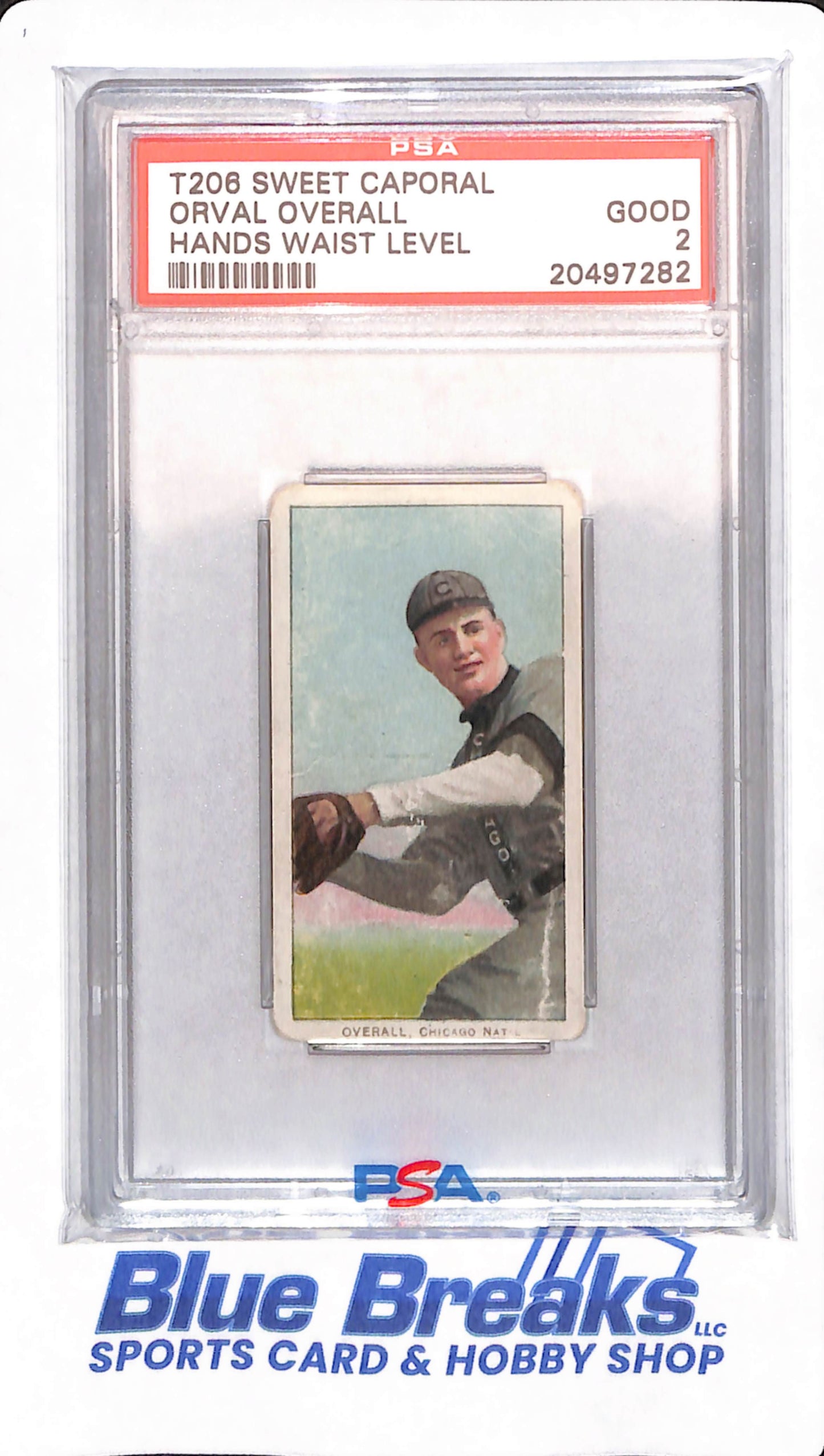 T206 Sweet Caporal - Orval Overall - PSA 2 - Baseball - Chicago Cubs - Hands Waist Level