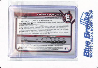 2022 Topps - Brendan Donovan - # PPA-BD - St Louis Cardinals - Baseball - 1st - Autographed