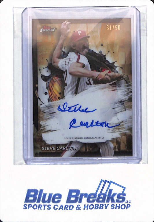 2024 Topps Finest - Steve Carlton - # FA-SC - Philadelphia Phillies - Baseball - Gold - Autographed - 31/50