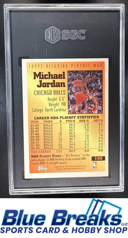 1993-94 Topps Reigning Playoff MVP Michael Jordan #199 SGC 7 Chicago Bulls