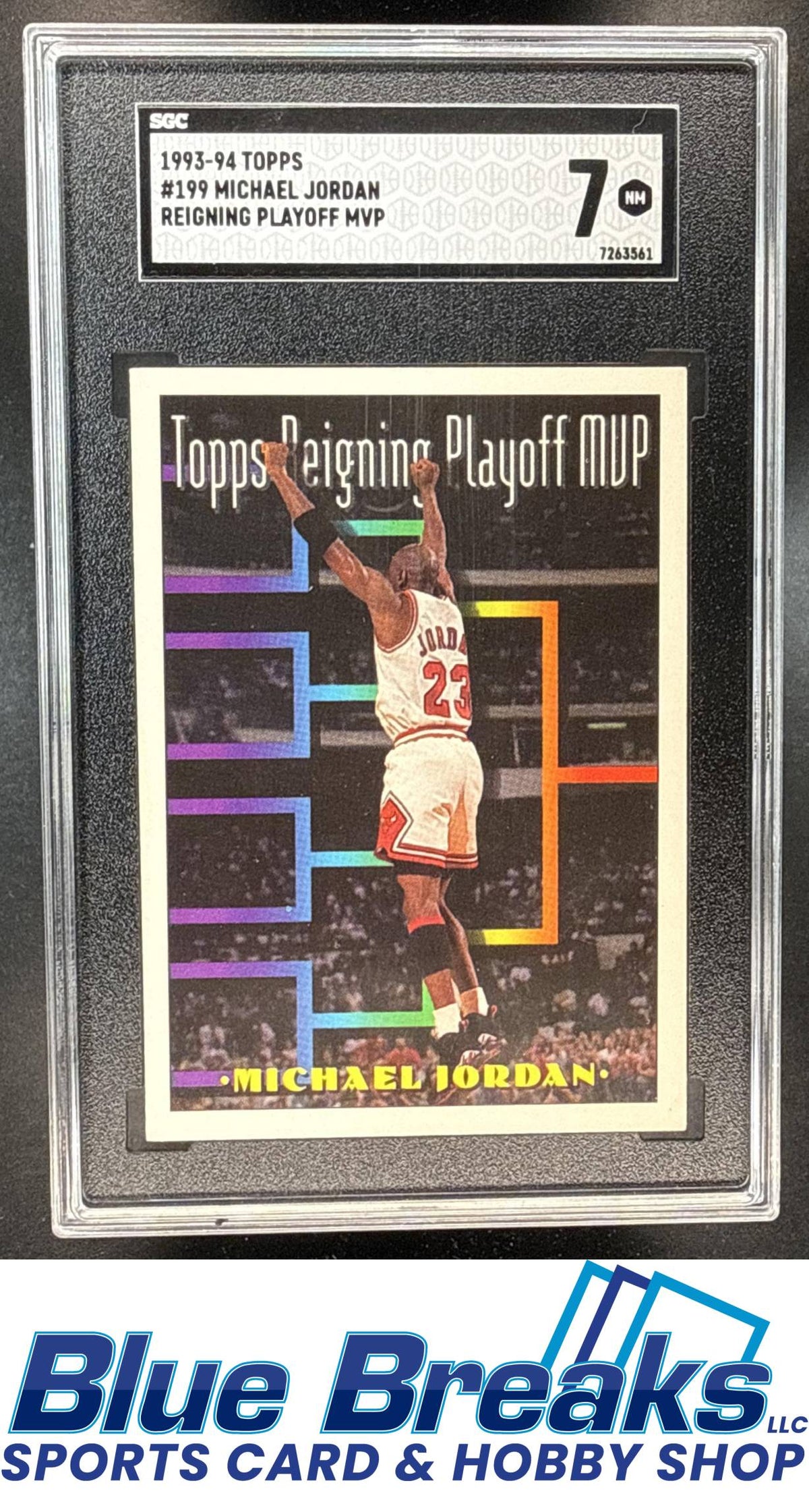 1993-94 Topps Reigning Playoff MVP Michael Jordan #199 SGC 7 Chicago Bulls