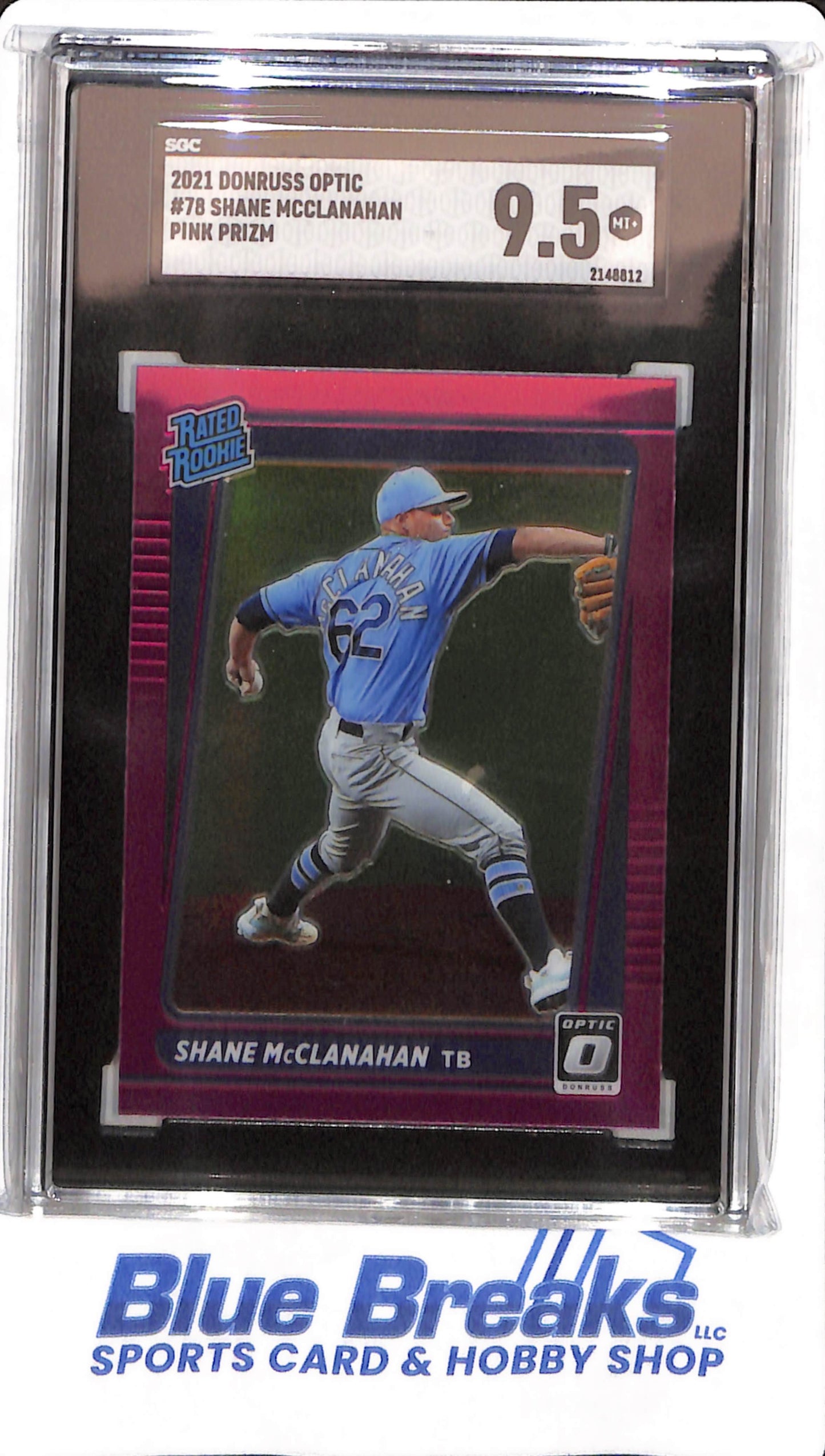 2021 Donruss Optic - Shane McClanahan - #78 - SGC 9.5 - Tampa Bay Rays - Baseball - Pink Prizm