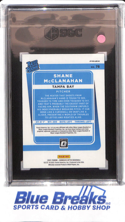 2021 Donruss Optic - Shane McClanahan - #78 - SGC 9.5 - Tampa Bay Rays - Baseball - Pink Prizm