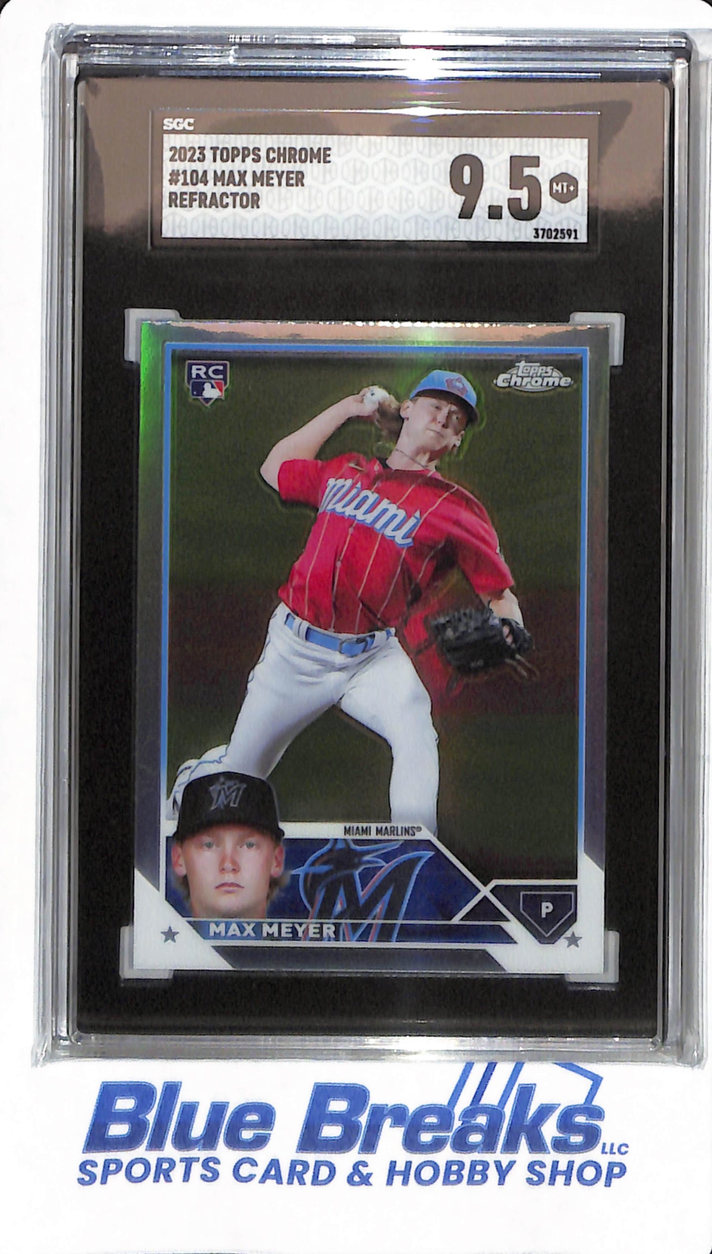 2023 Topps Chrome - Max Meyer - #104 - SGC 9.5 - Miami Marlins - Baseball - Refractor